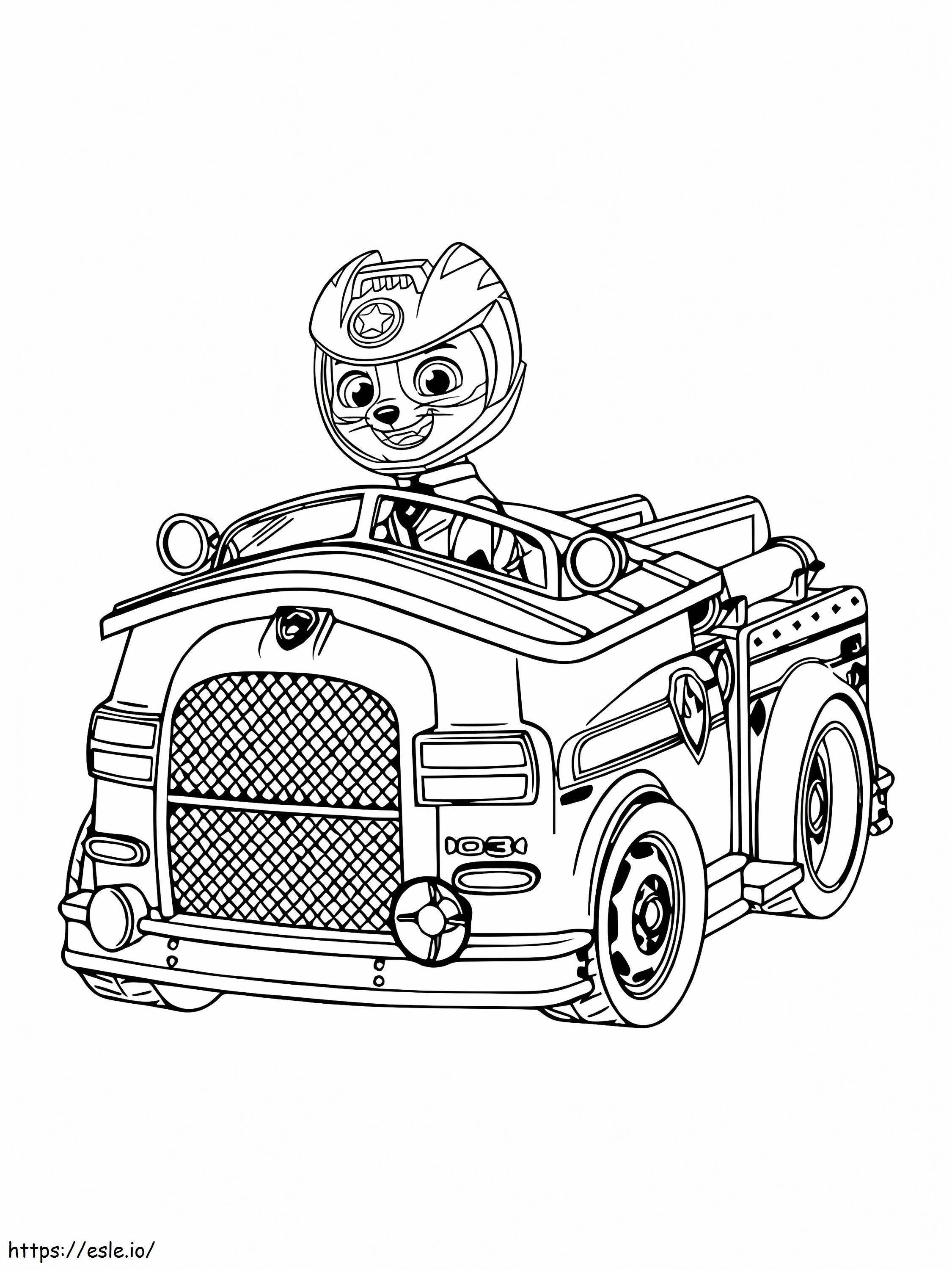 Cute Wild Cat With Car coloring page
