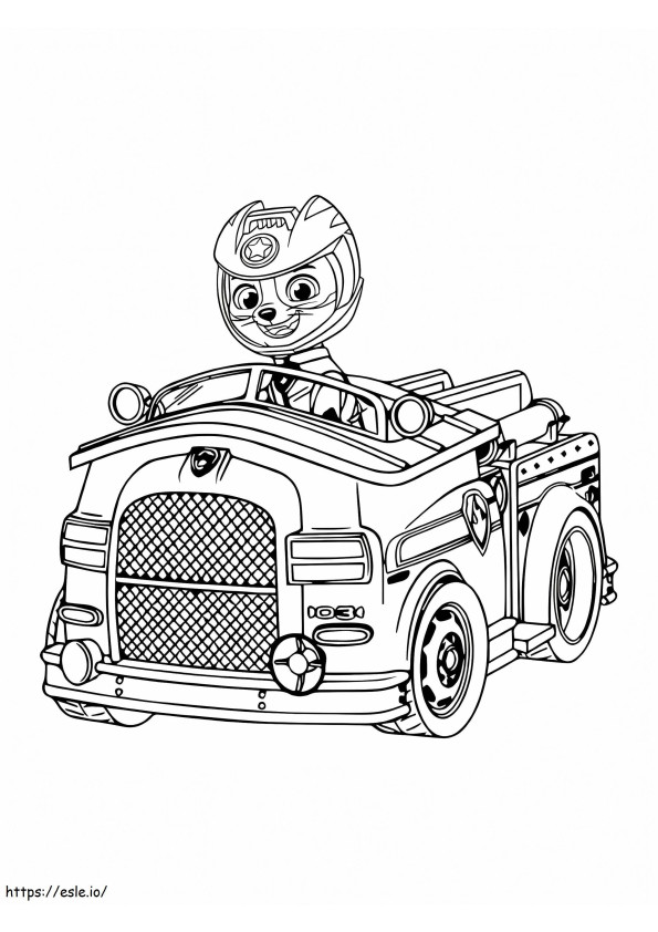 Cute Wild Cat With Car coloring page