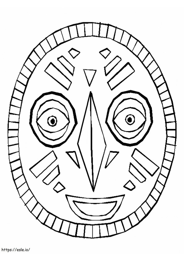 African Mask coloring page