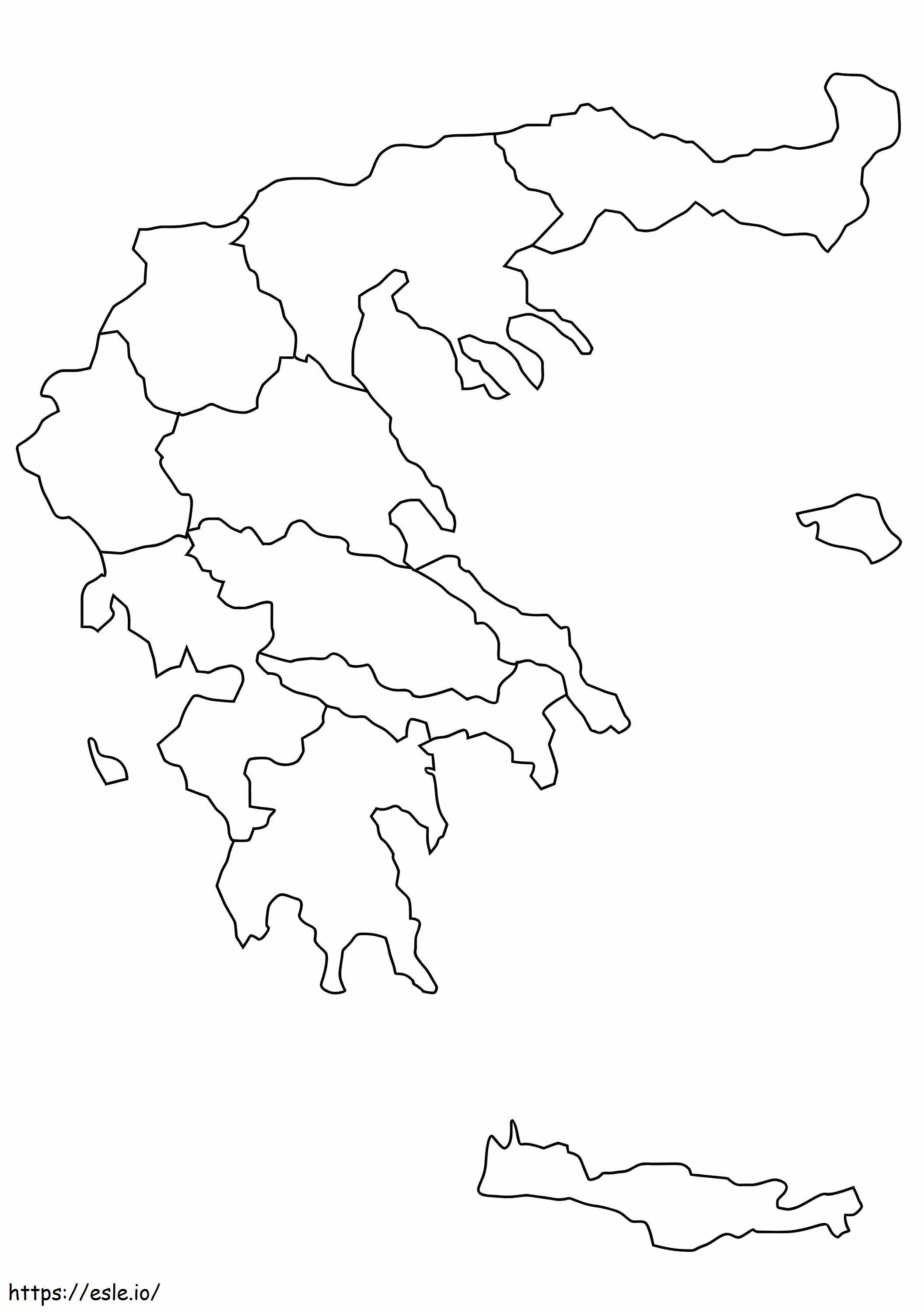 Coloriage Carte de la Grèce à imprimer dessin