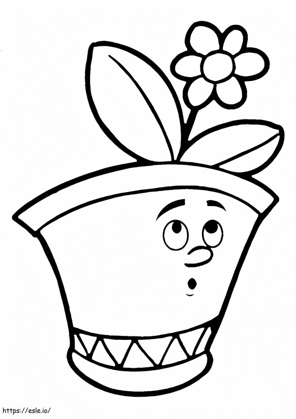 Cartoon Flower Pot coloring page