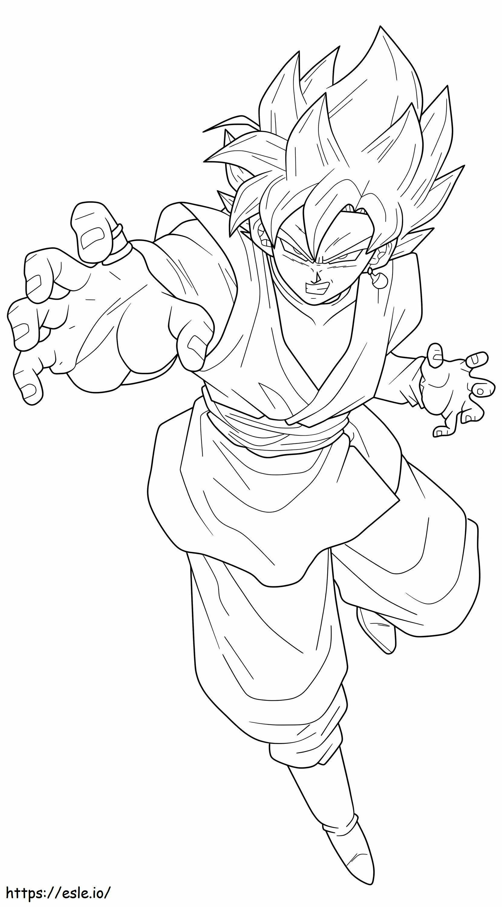 Coloriage Attaque de Goku noir à imprimer dessin