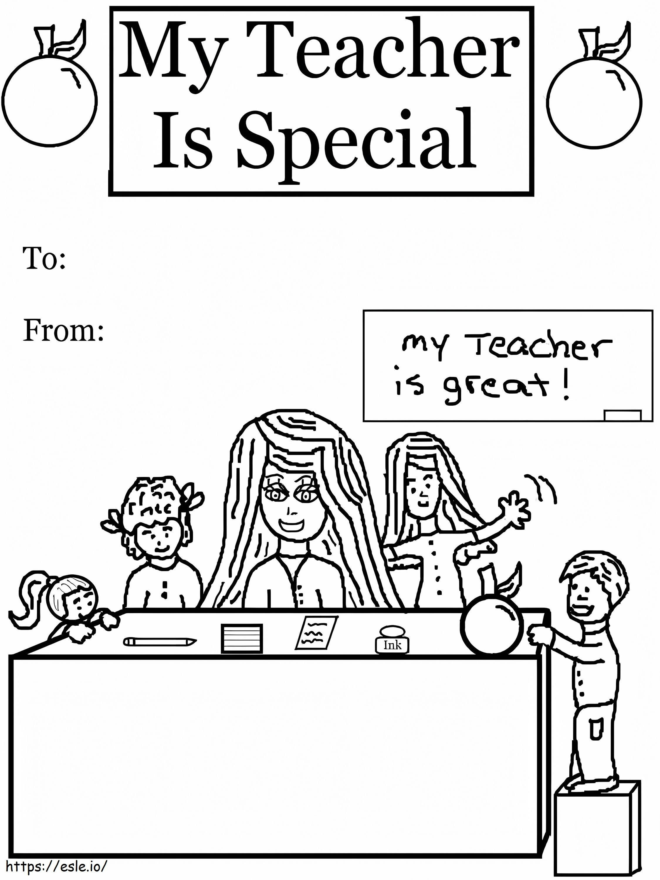 My Teacher Is Special coloring page