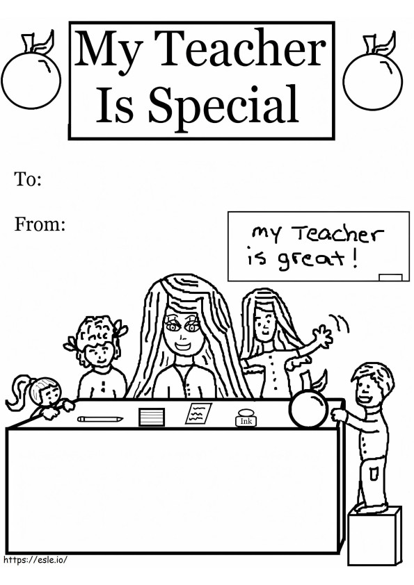 My Teacher Is Special coloring page