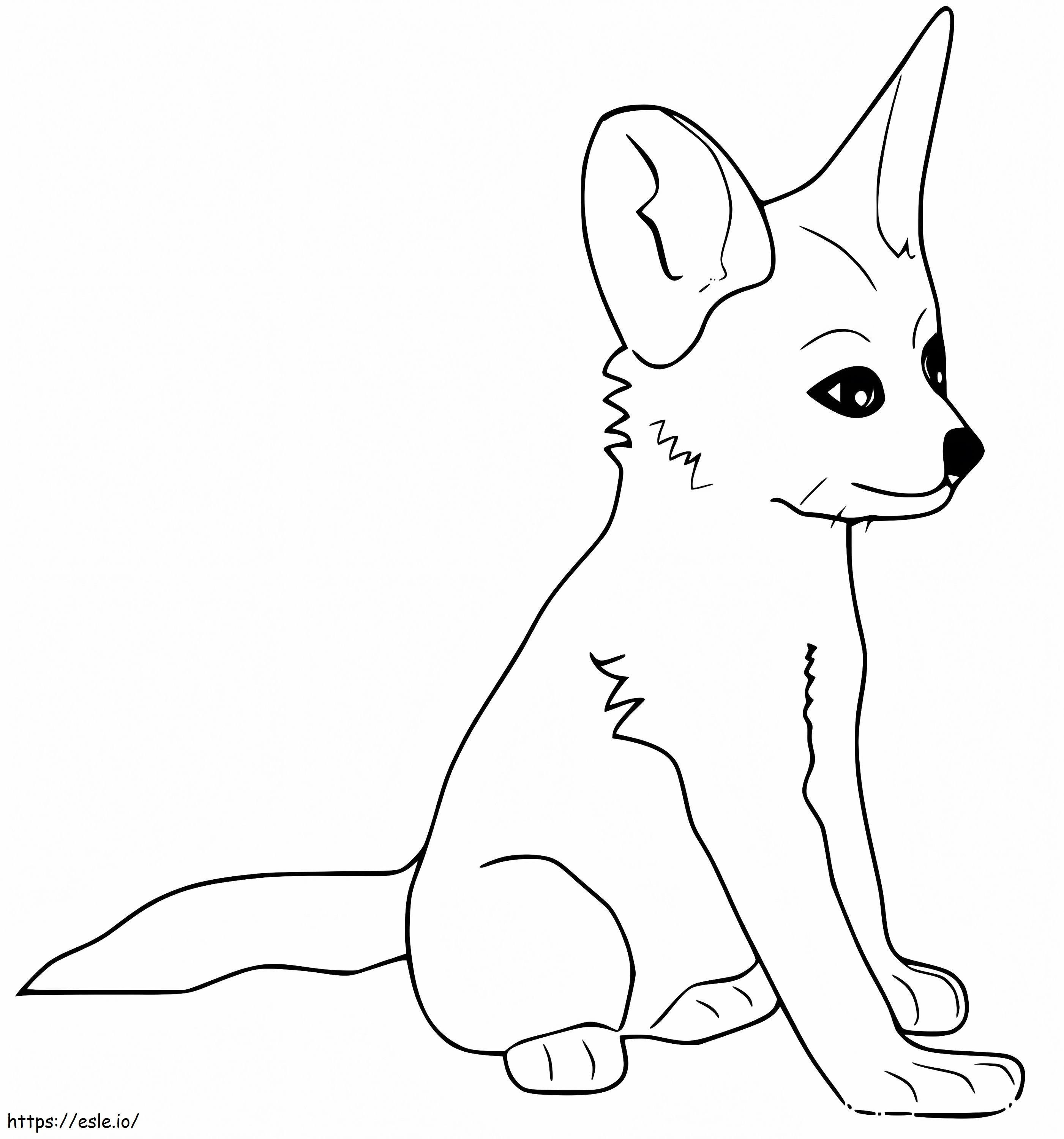 Fennec Fox Drăguț de colorat