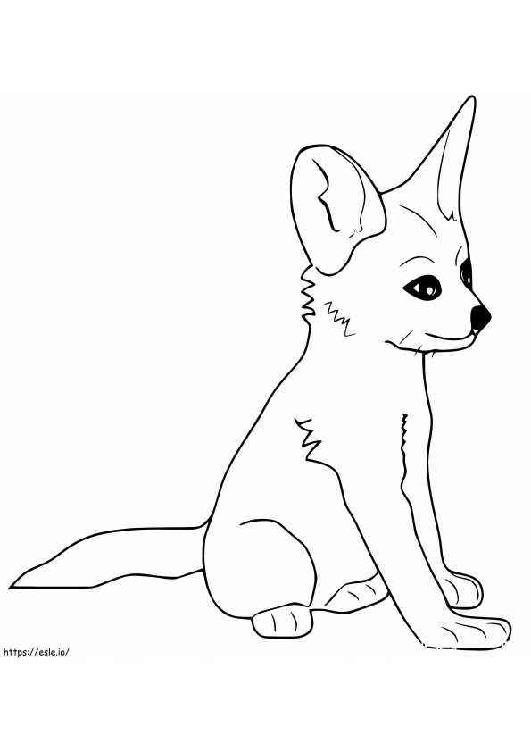 Fennec Fox Drăguț de colorat