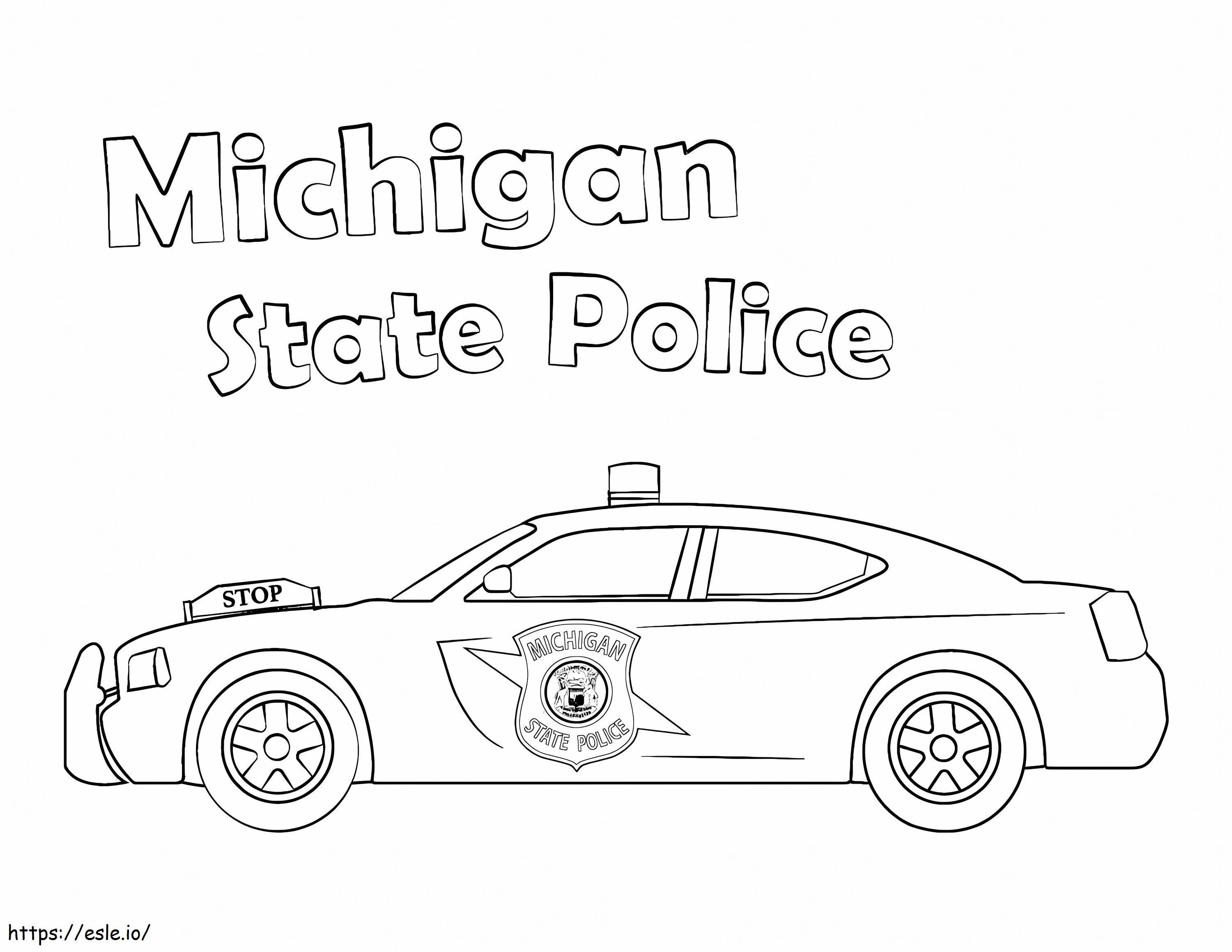 Coche de la policía estatal de Michigan para colorear