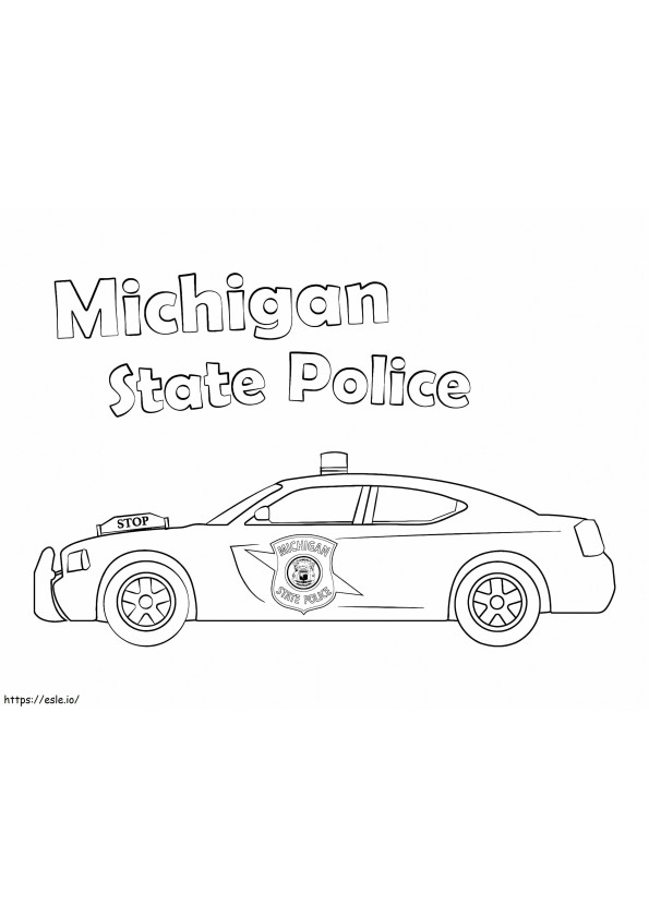 Mobil Polisi Negara Bagian Michigan Gambar Mewarnai