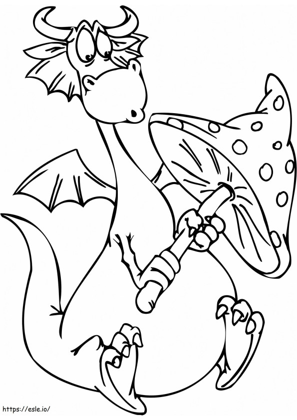 Dragon With Mushroom coloring page