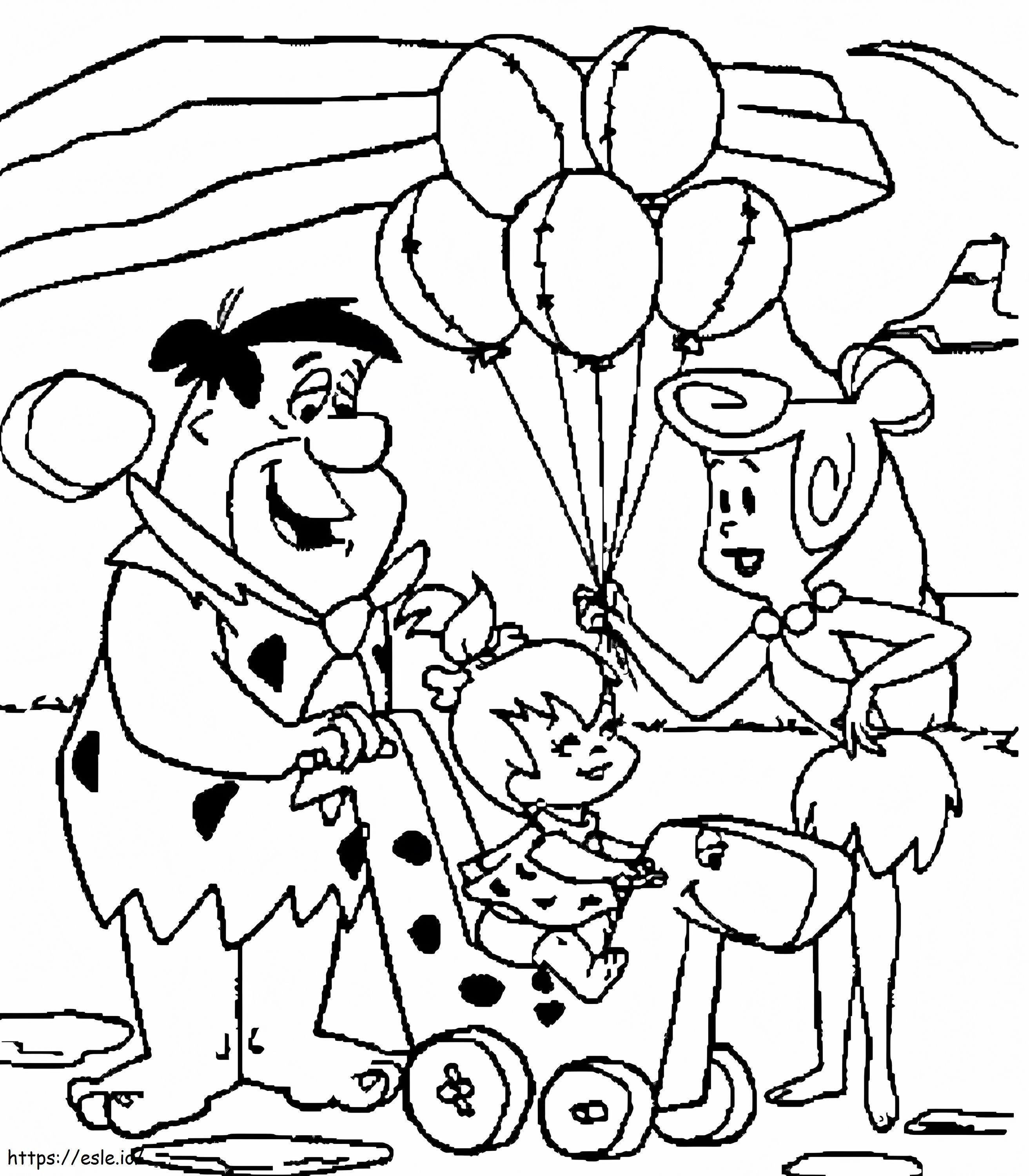 The Flintstones Family coloring page