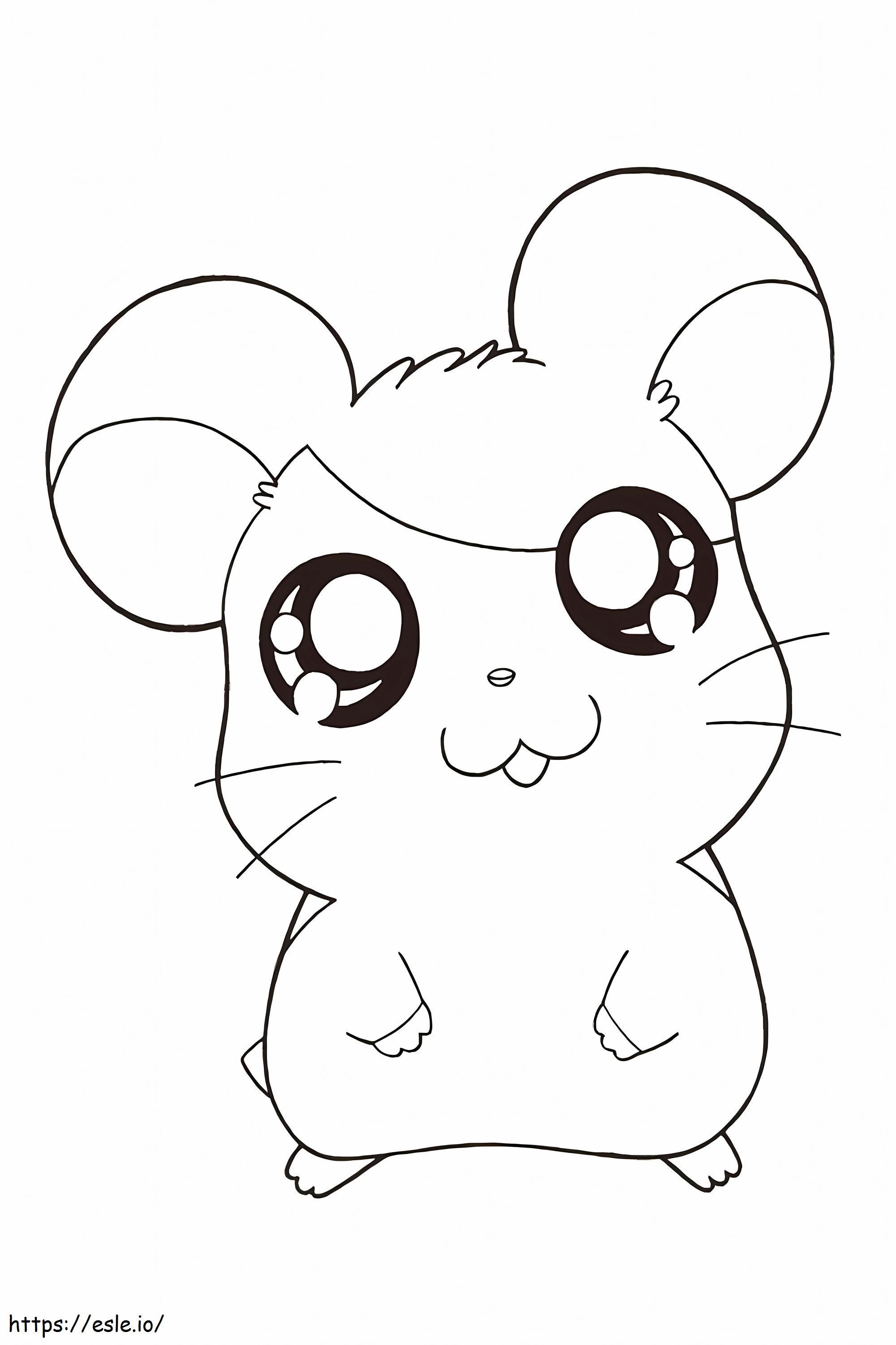 Criceto Kawaii da colorare