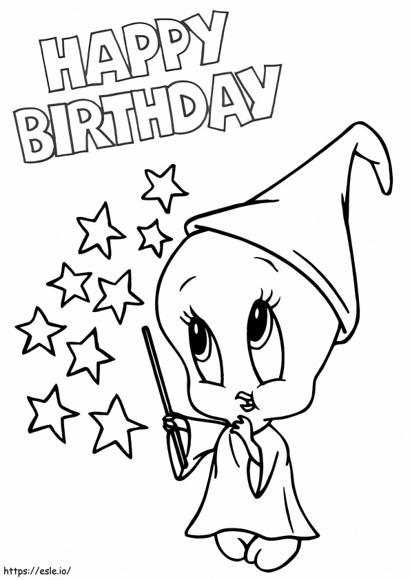 1527061590_The Tweety Birthday Page A4 coloring page