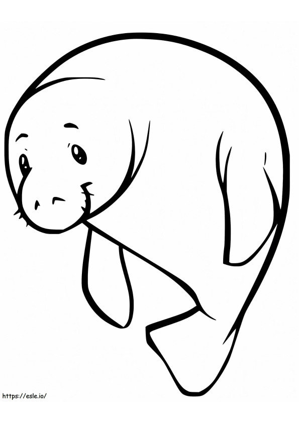 Adorable Manatee coloring page
