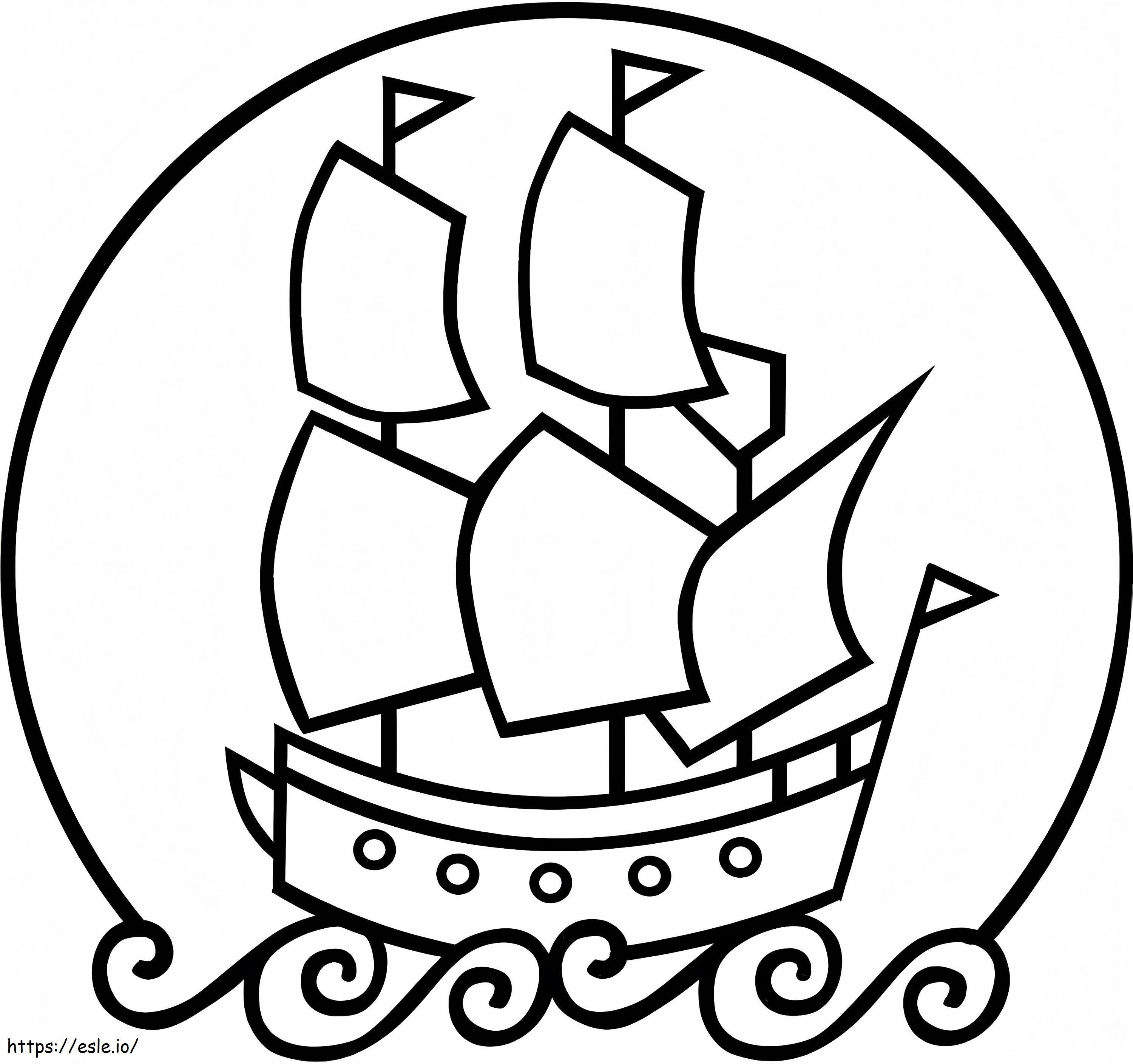 Yksinkertainen Mayflower värityskuva