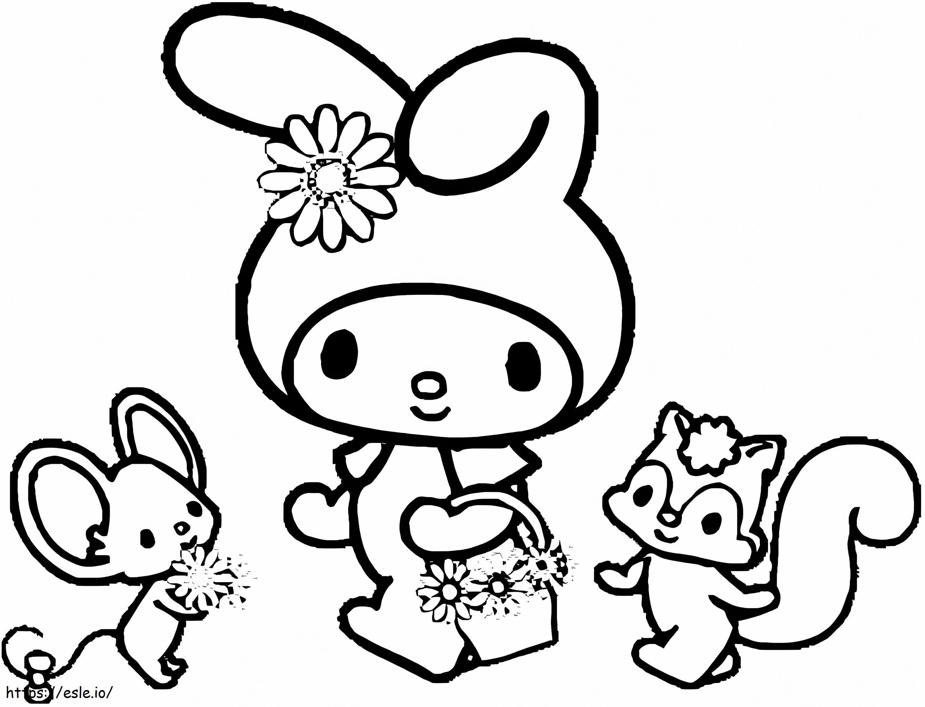 My Melody And Friends coloring page
