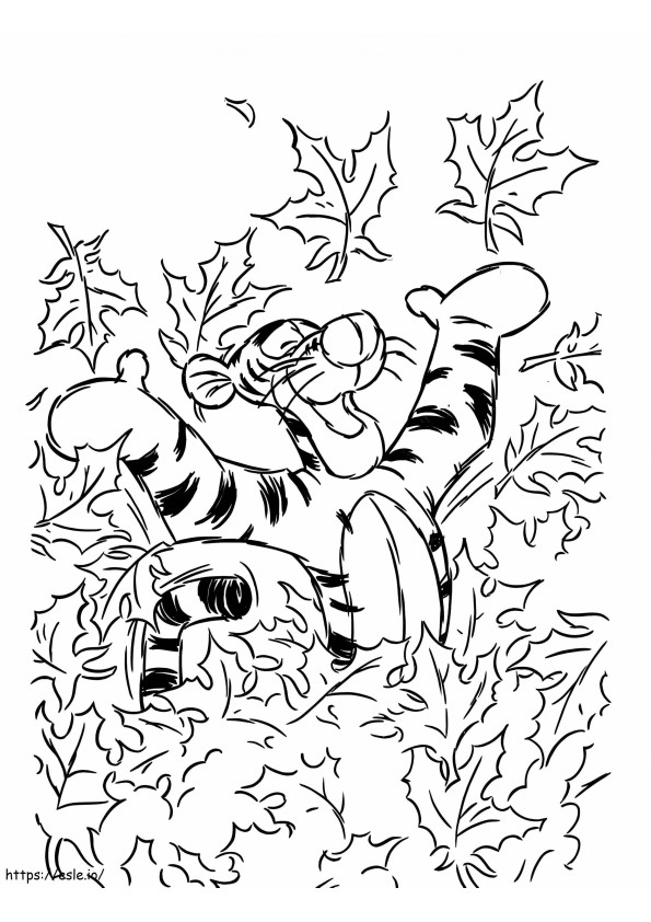 Happy Tiger In Autumn