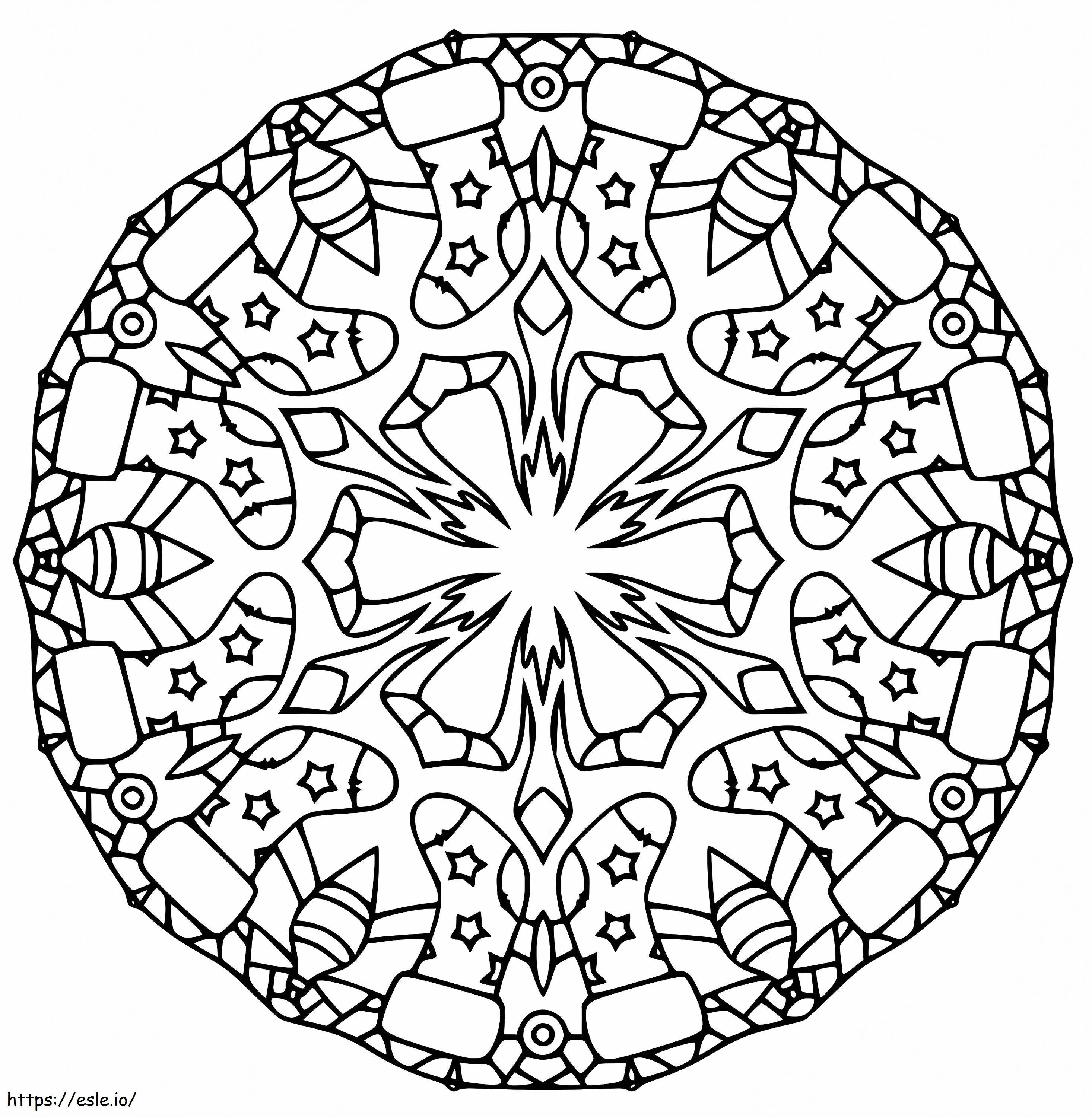 Coloriage Mandala de Noël 26 à imprimer dessin