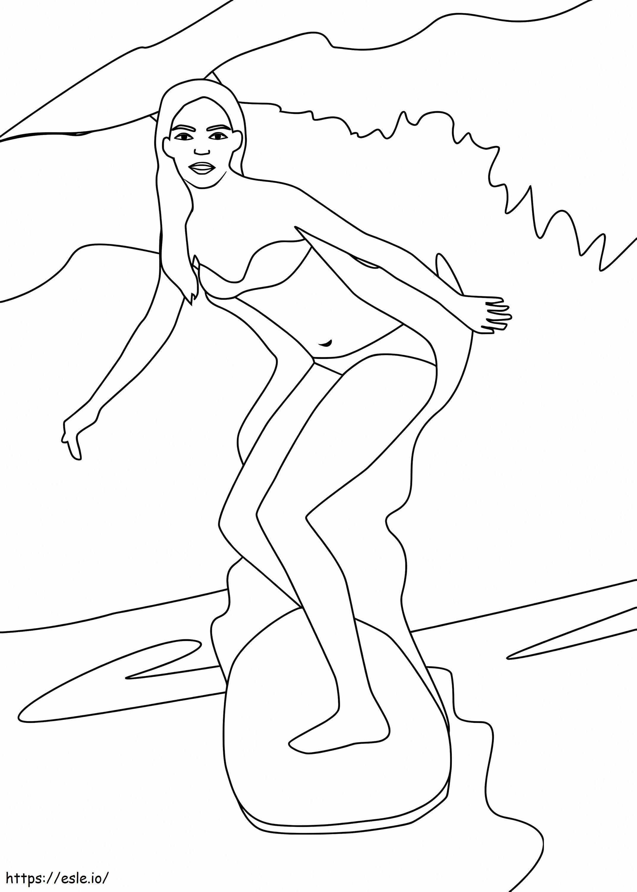 Printable Surfing coloring page