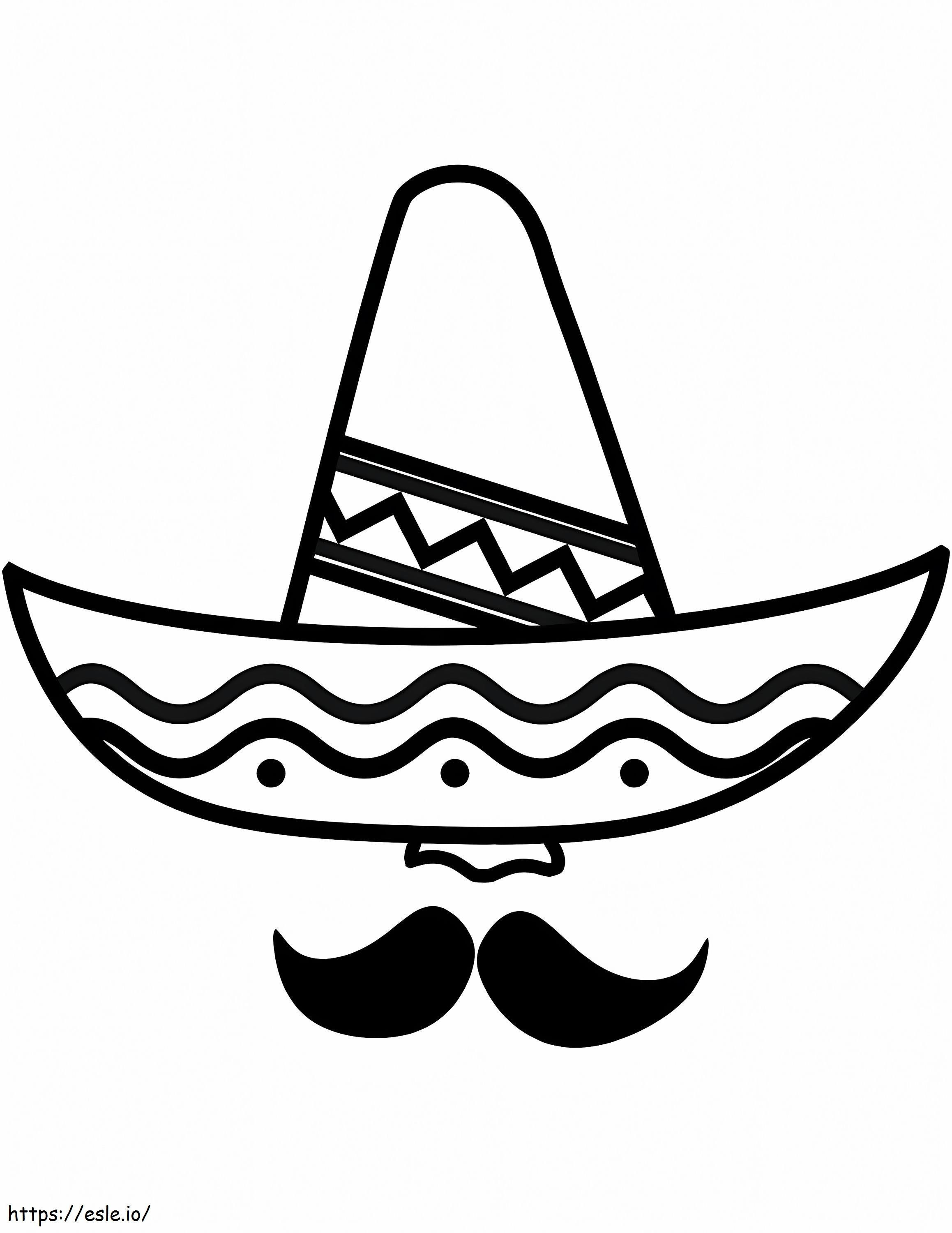 Sombrero și mustață de colorat