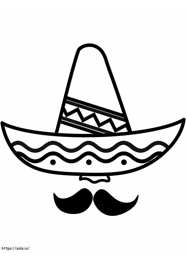 Coloriage Sombrero et moustache à imprimer dessin