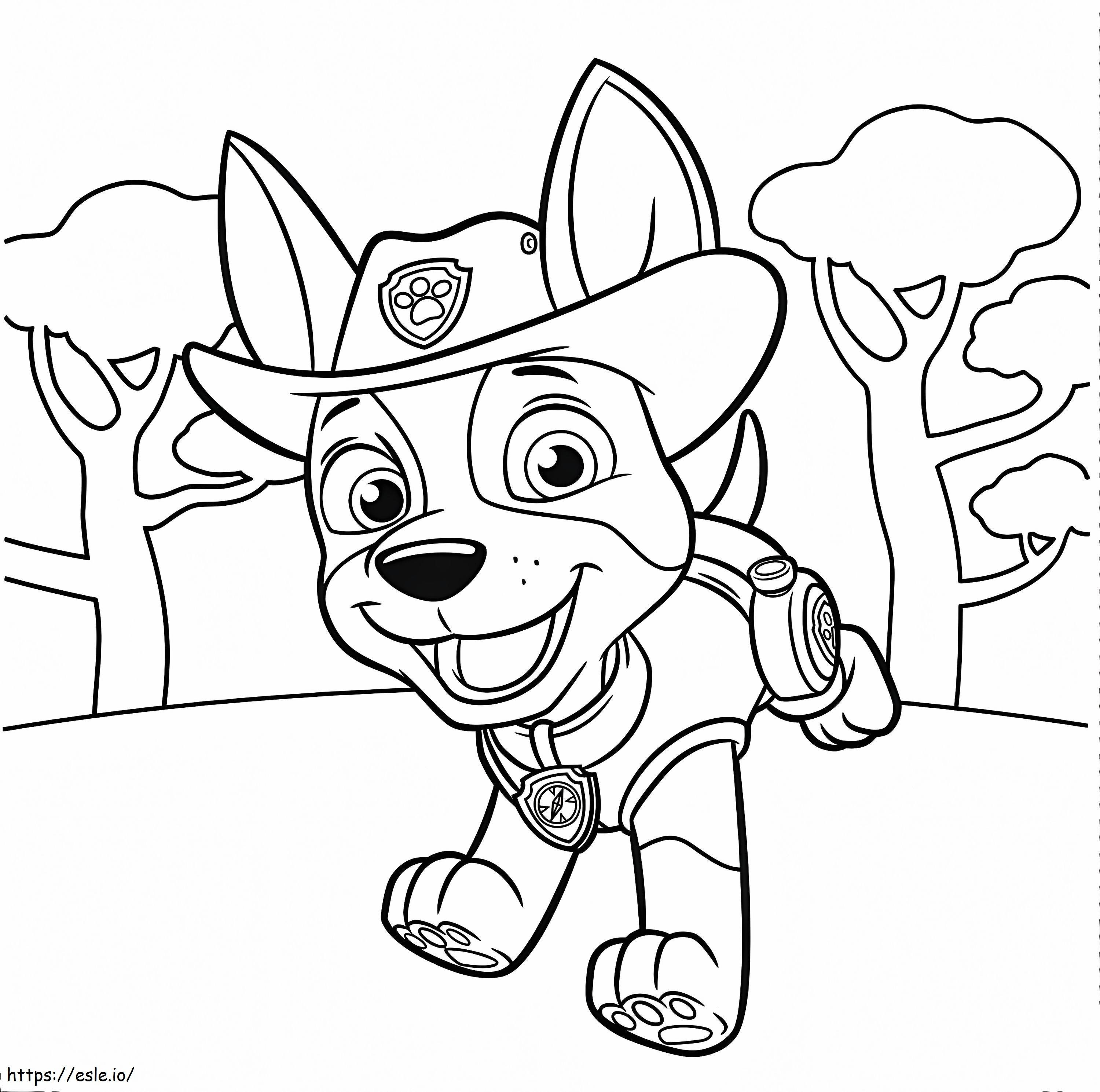 Happy Tracker Paw Patrol coloring page