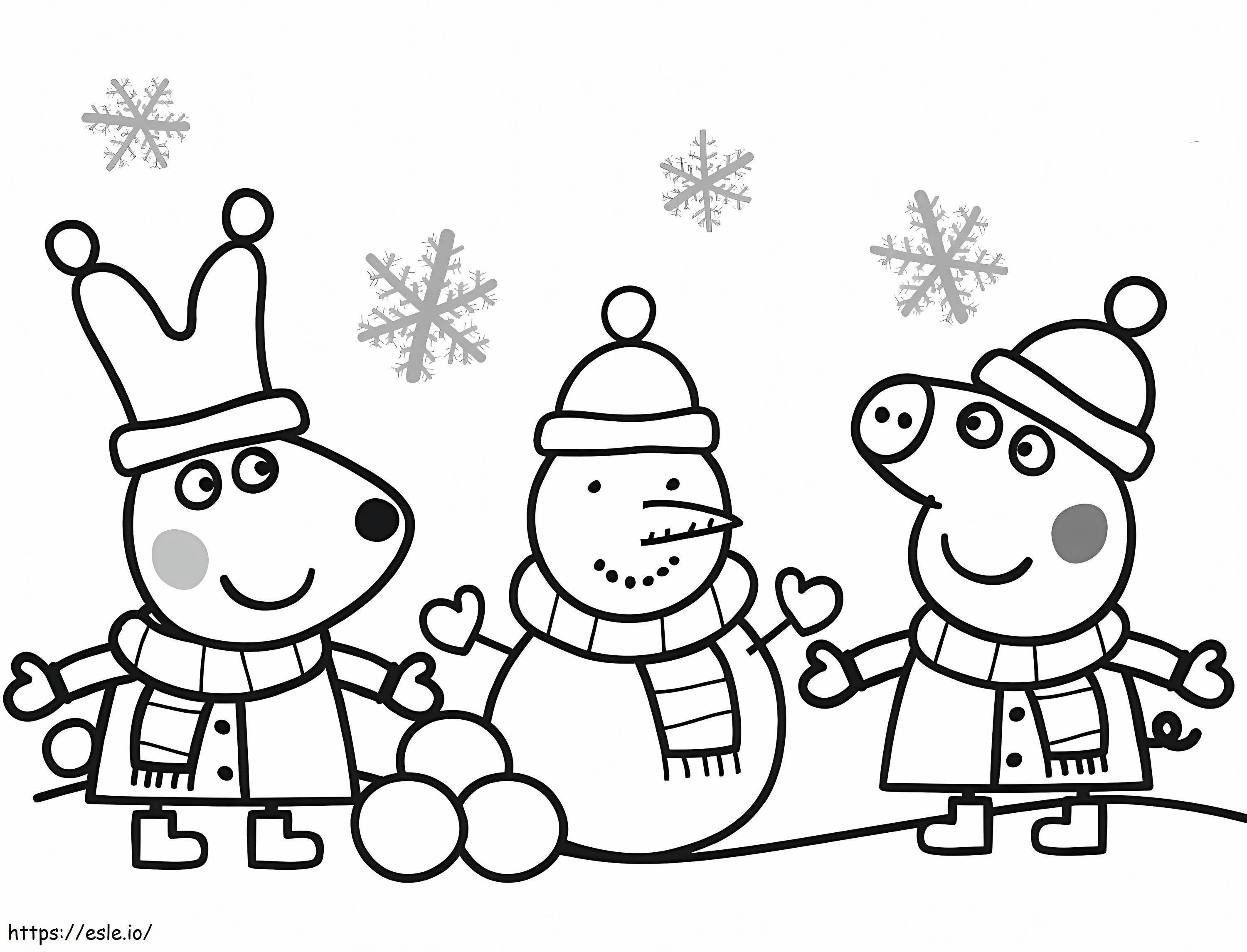 Peppa Pig And Rebecca coloring page