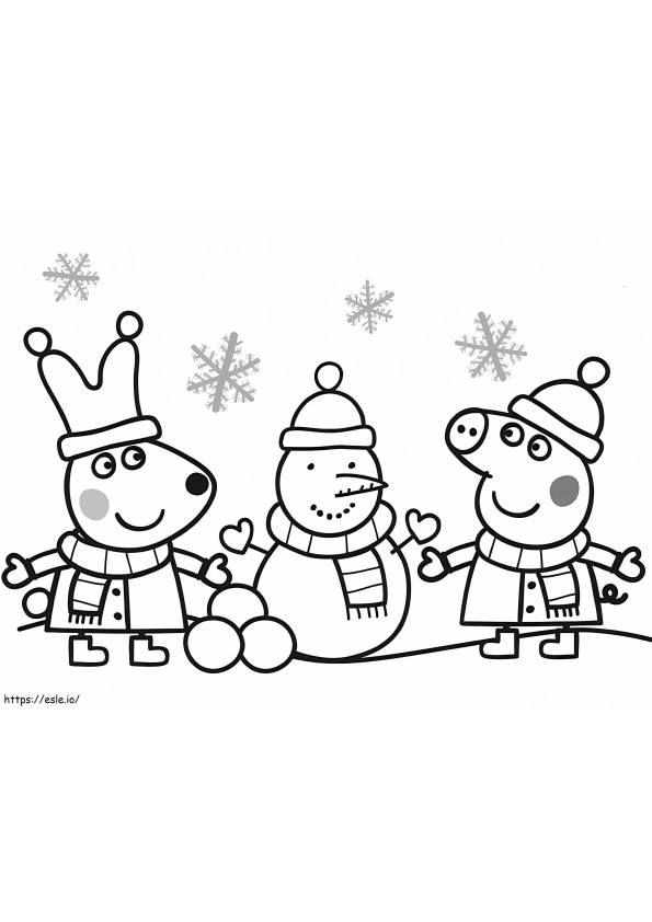 Peppa Pig And Rebecca coloring page