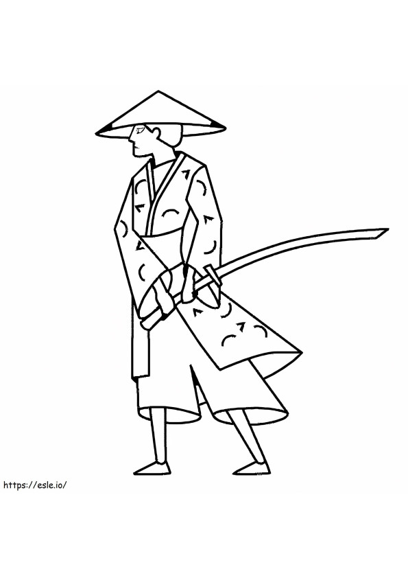 Samurais fáceis para colorir