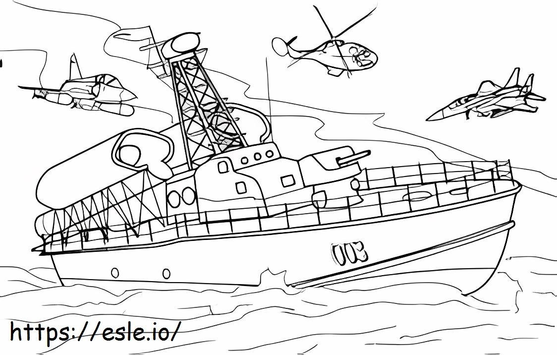 Army Ship coloring page