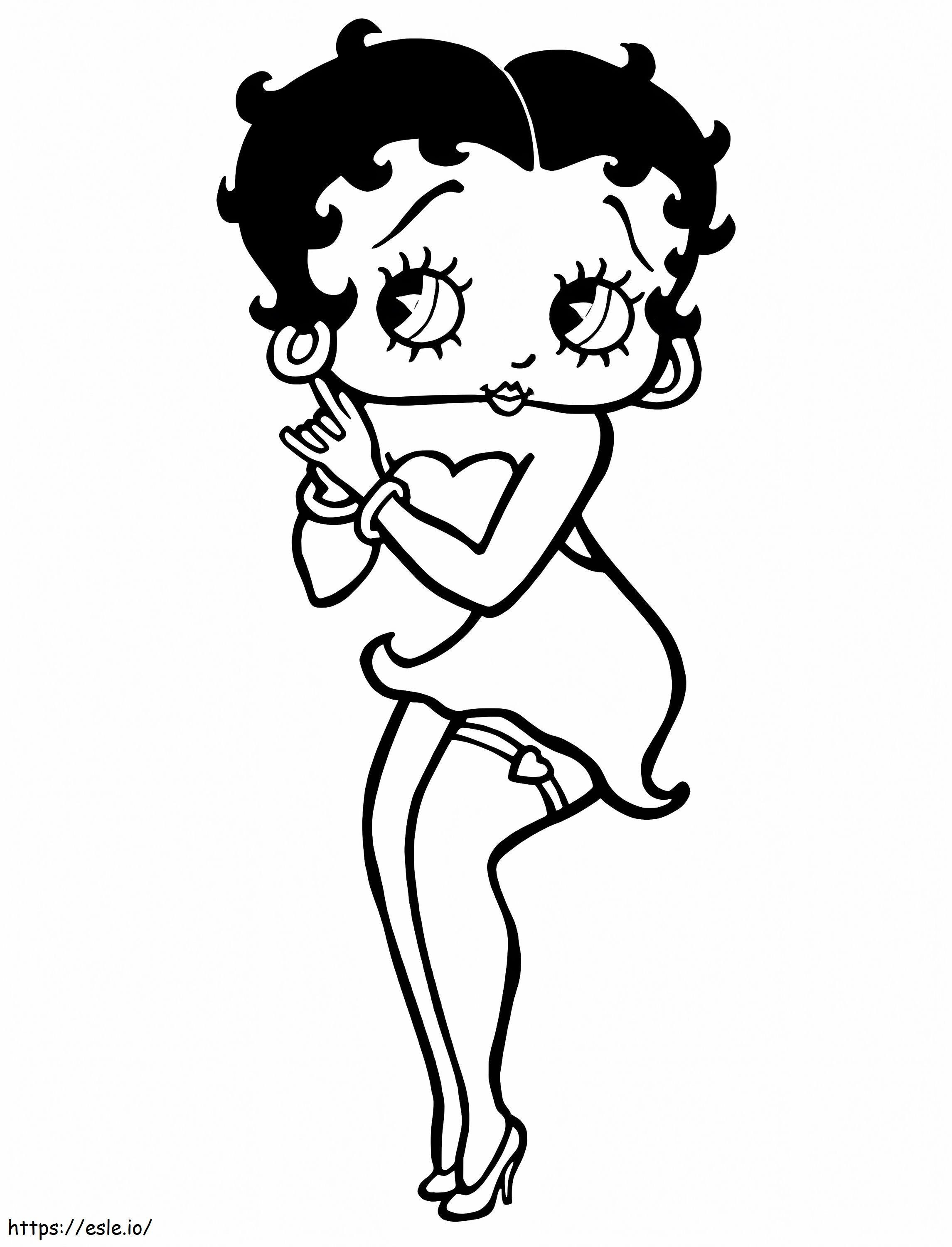 La encantadora Betty Boop para colorear