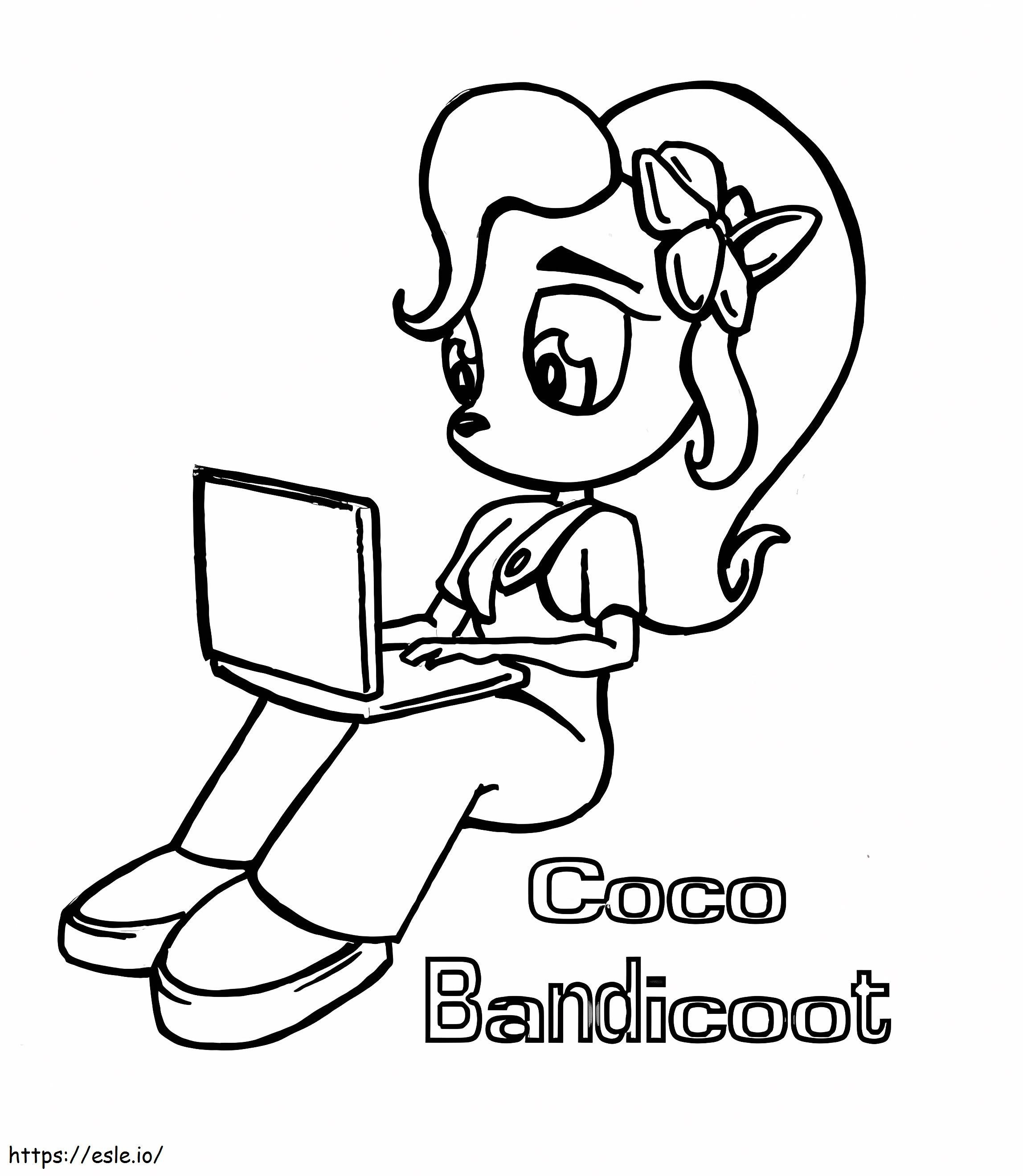 Lovely Coco Bandicoot coloring page