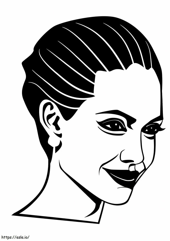 Angelina Jolie lacht kleurplaat