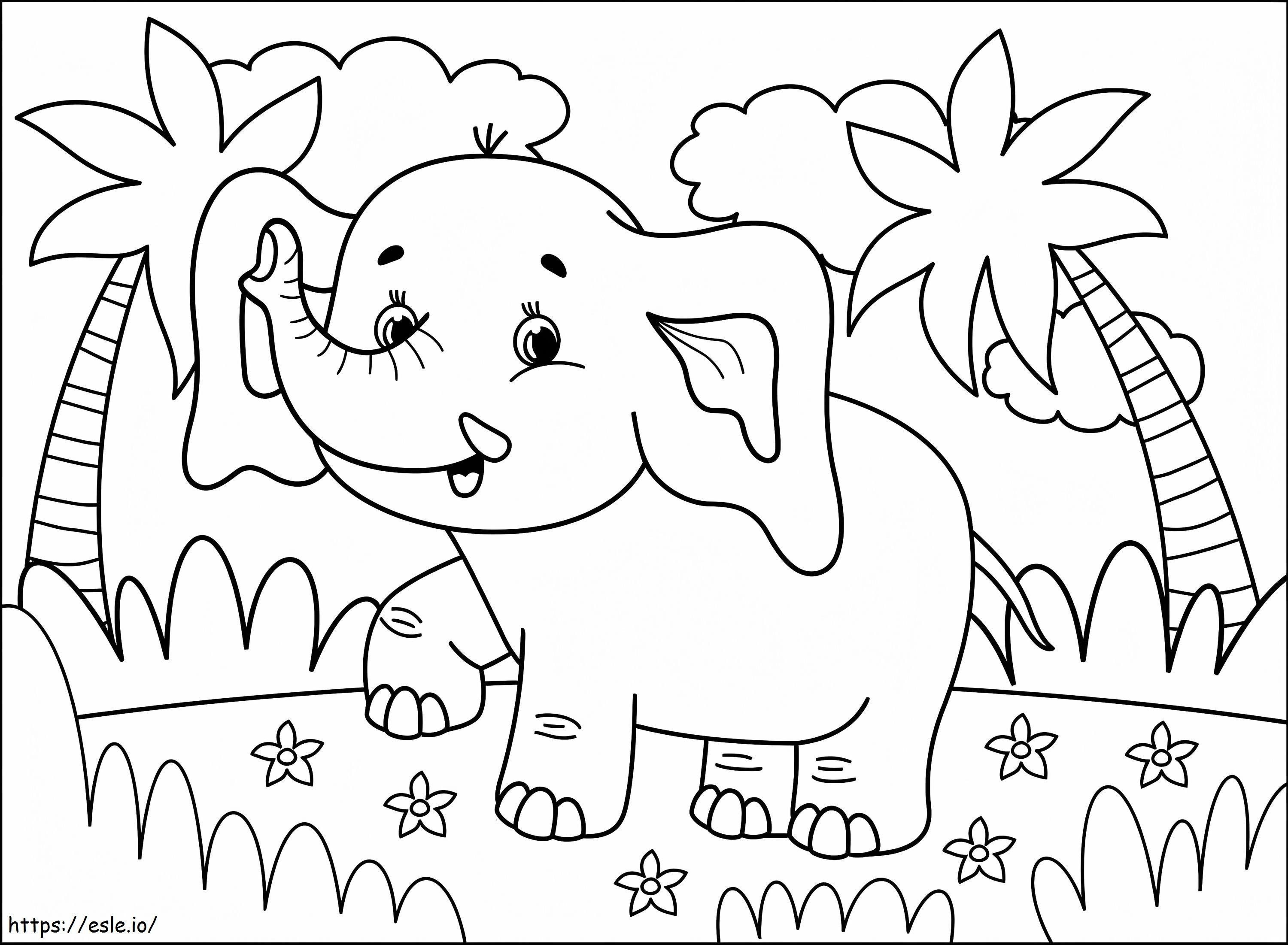 Coloriage Petit éléphant à imprimer dessin