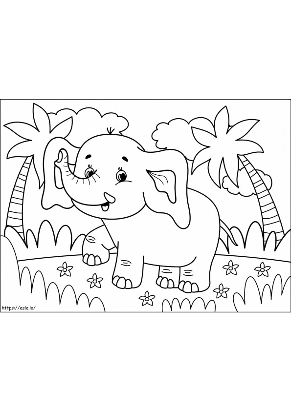 Kleine olifant kleurplaat