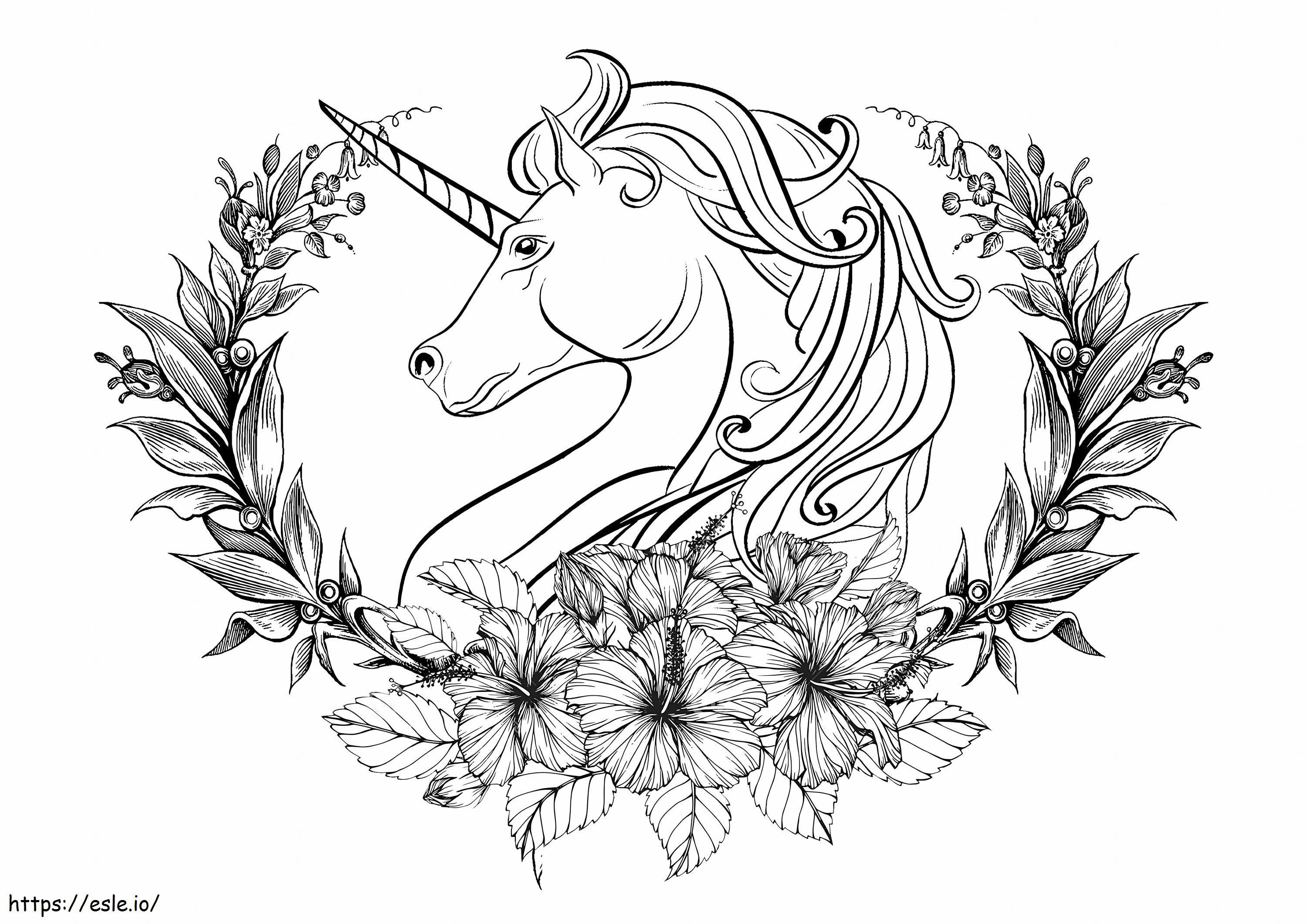 Corona De Unicornio Y Laurel Escamado para colorear