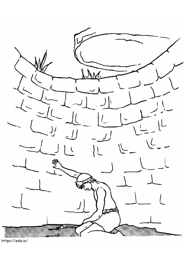 Coloriage Joseph dans le puits à imprimer dessin