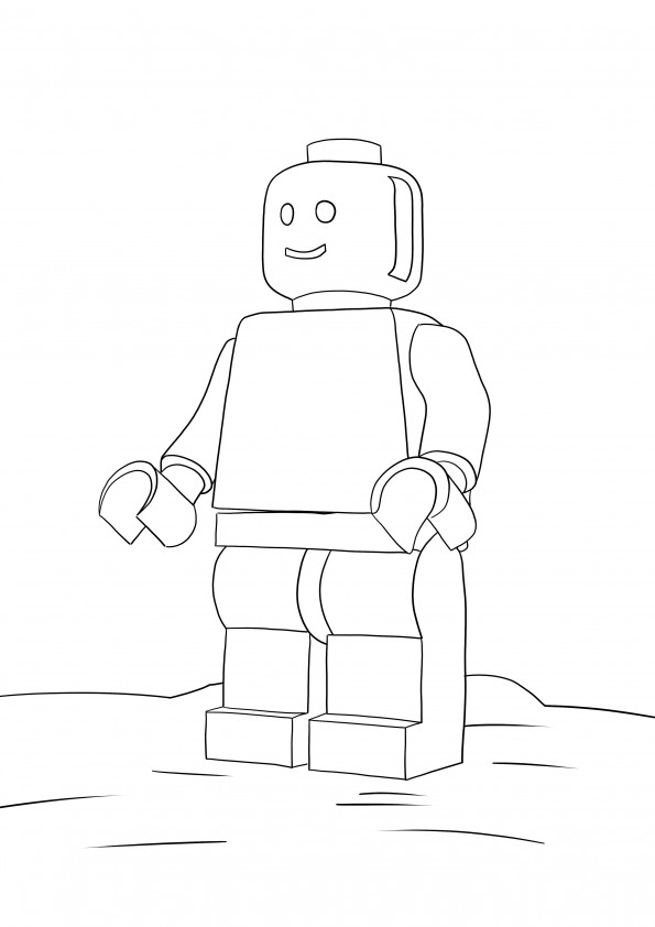 Page d'impression et de coloriage gratuite Lego Man