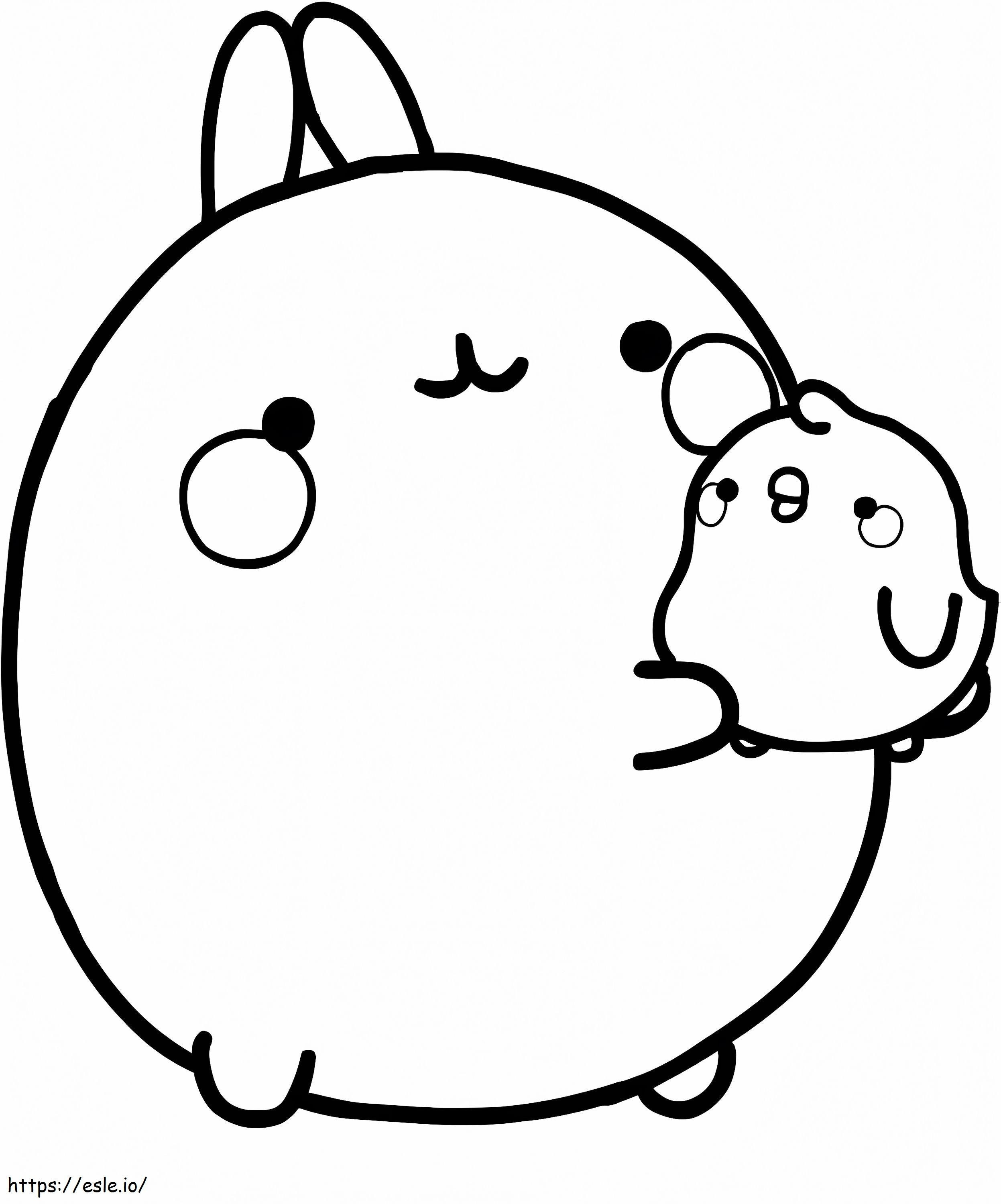 Lovely Molang And Piu Piu coloring page