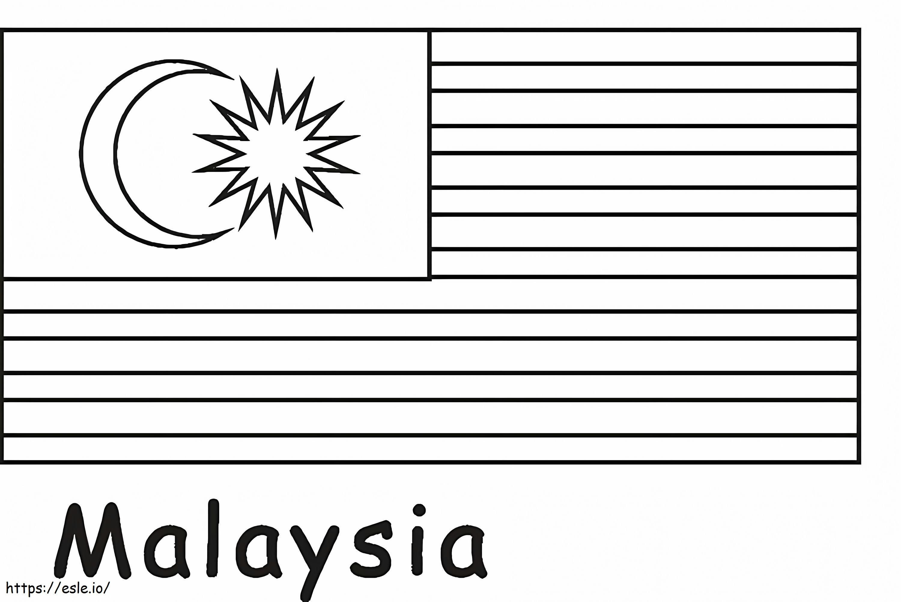 Coloriage Drapeau de la Malaisie à imprimer dessin