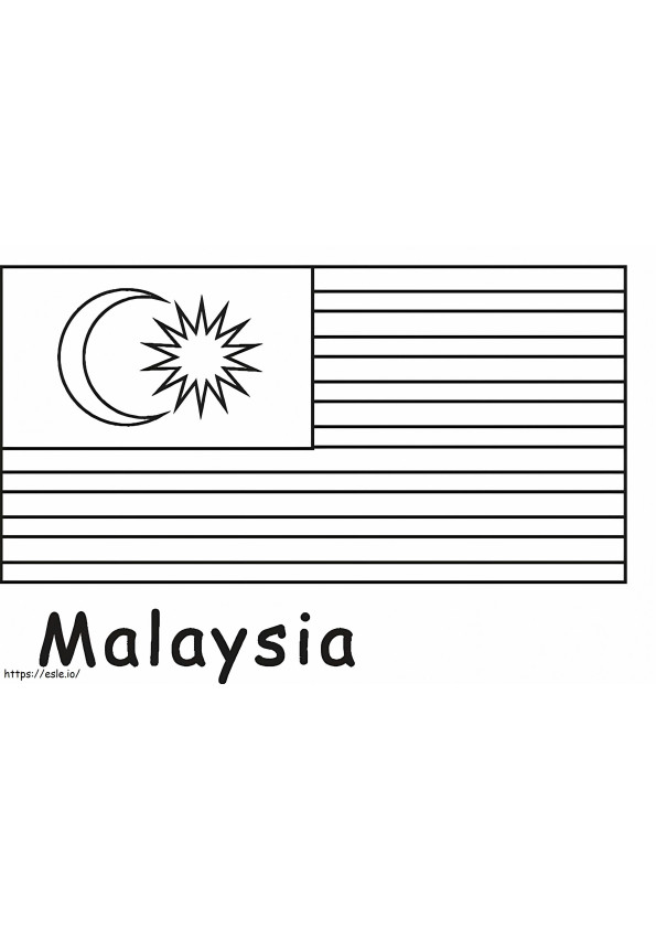 Flaga Malezji kolorowanka