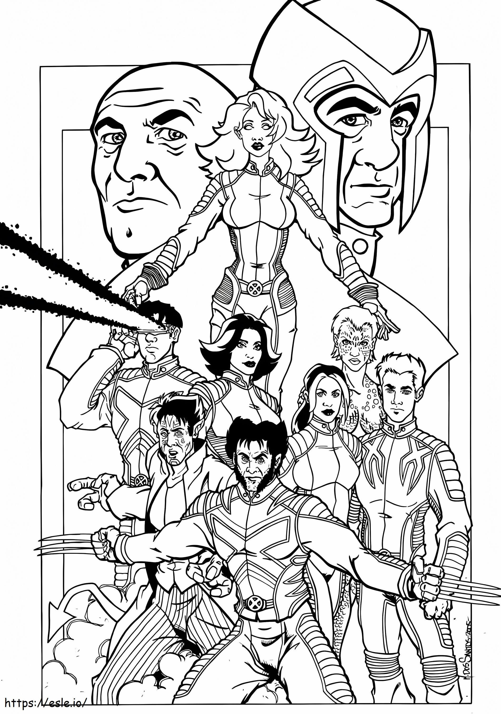 Squadra degli X-Men da colorare