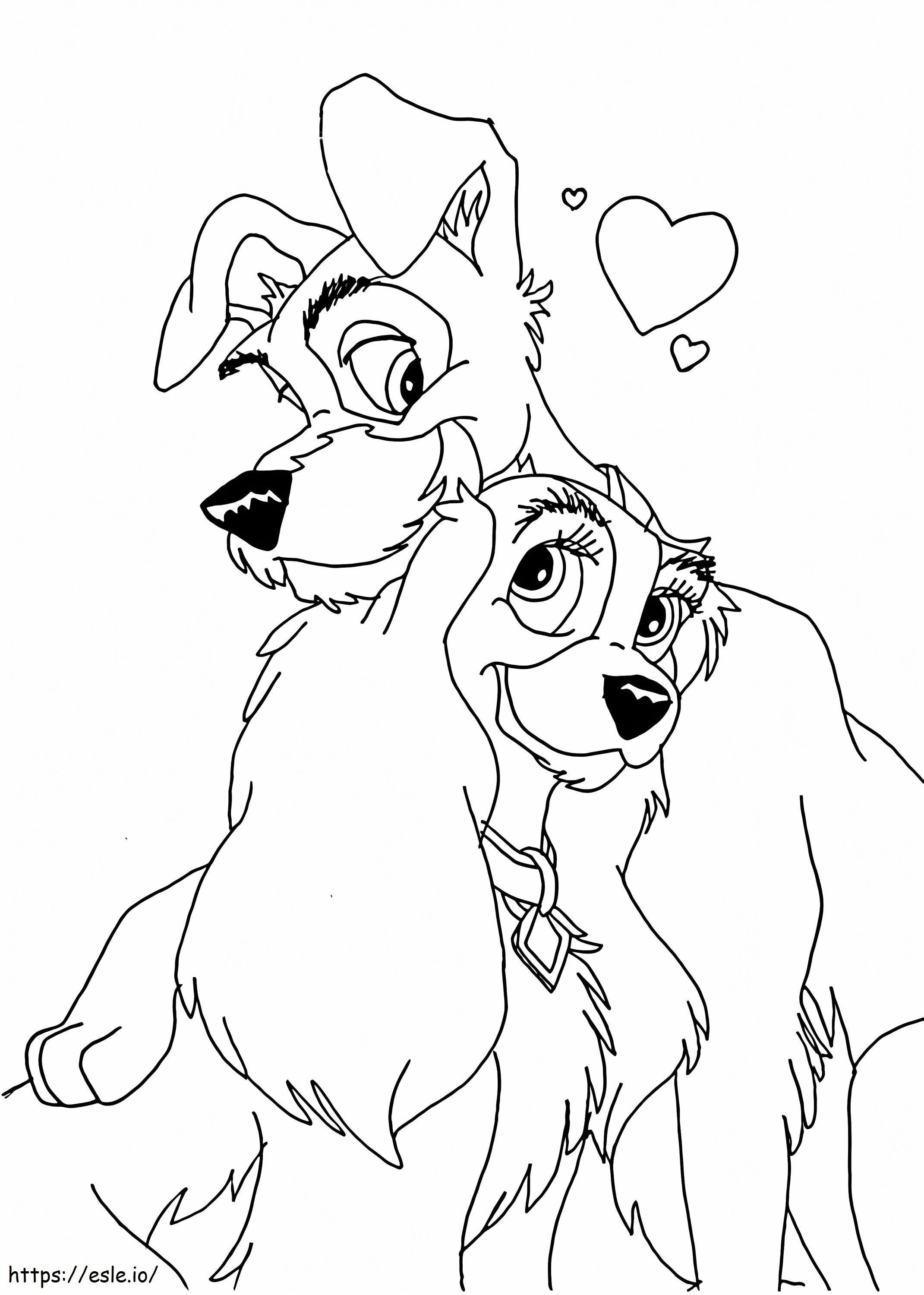 Couple Lady And The Tramp coloring page