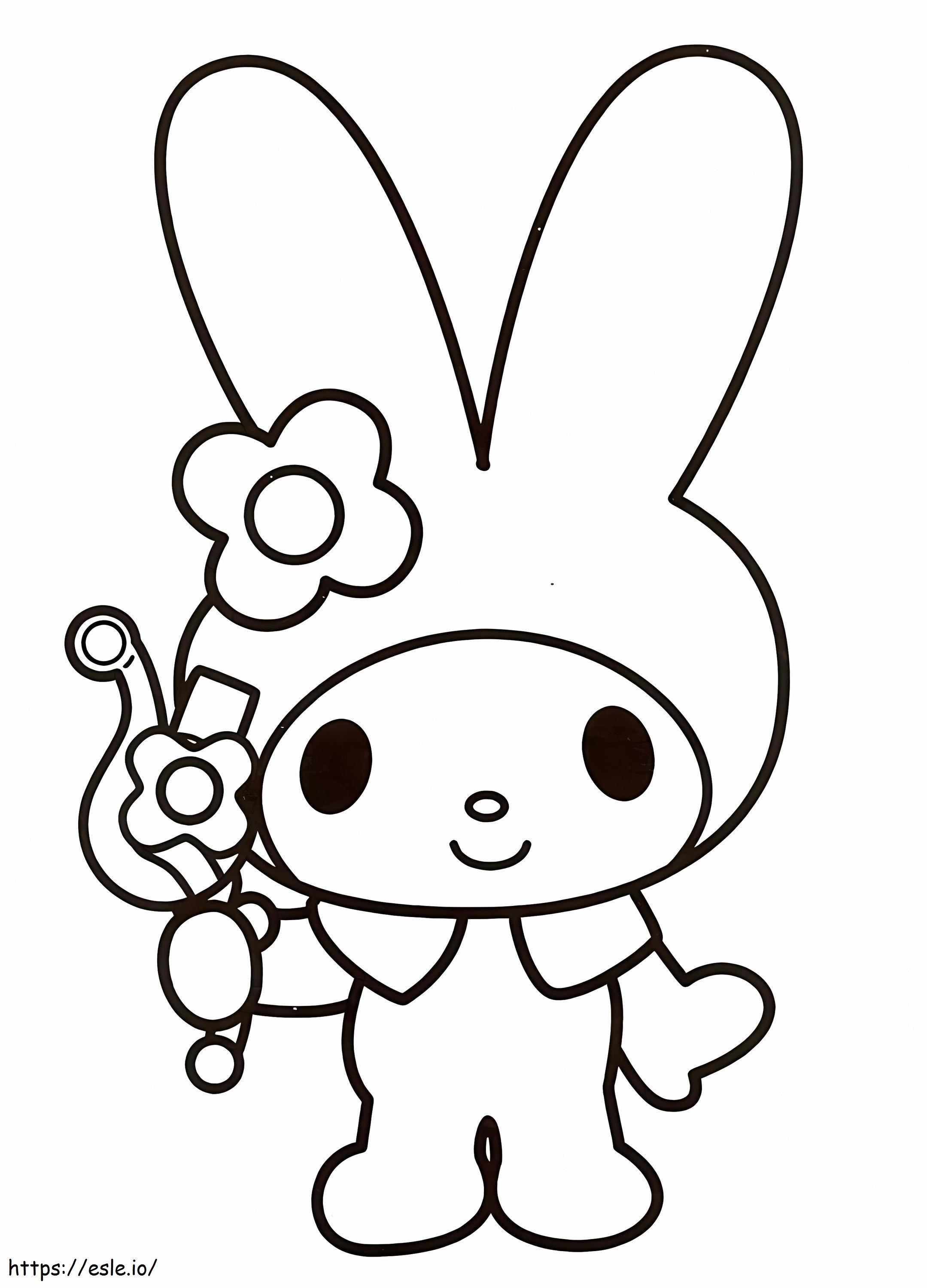 Happy My Melody coloring page