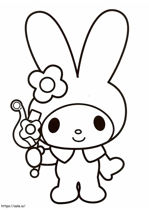 Happy My Melody coloring page