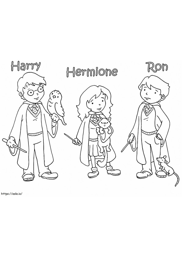Harry Potter Söpöjä hahmoja värityskuva