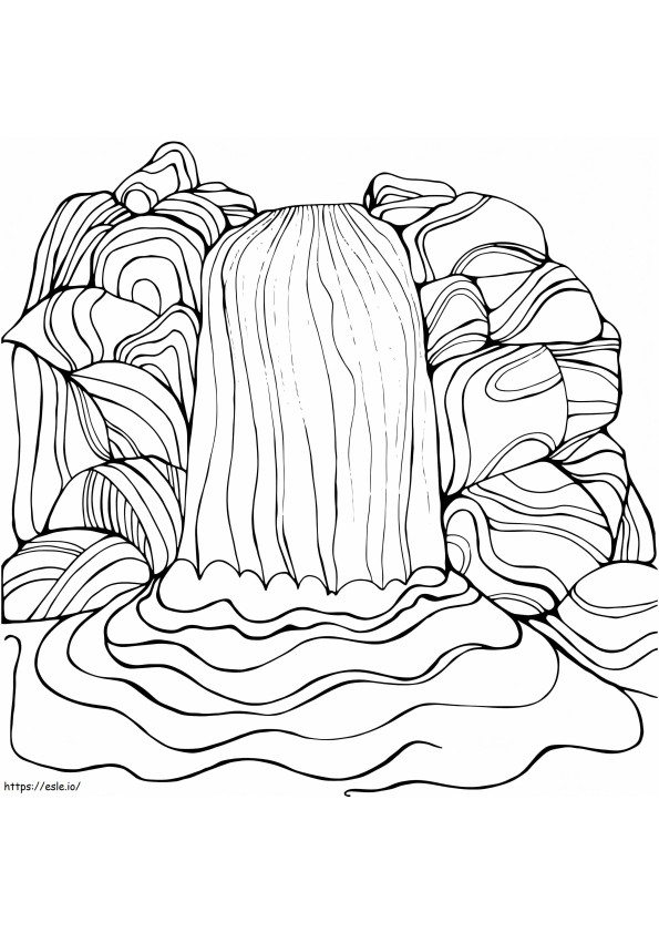 Amazing Waterfall coloring page