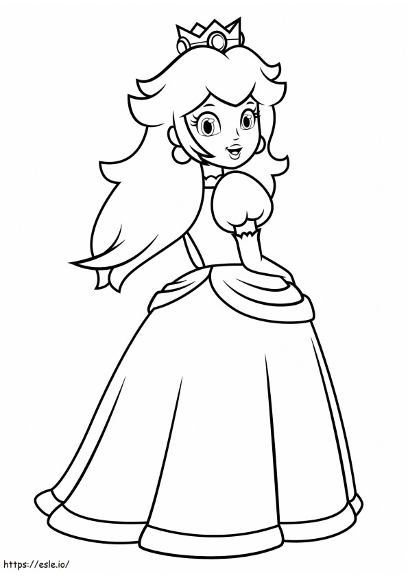 Beautiful Princess Peach coloring page