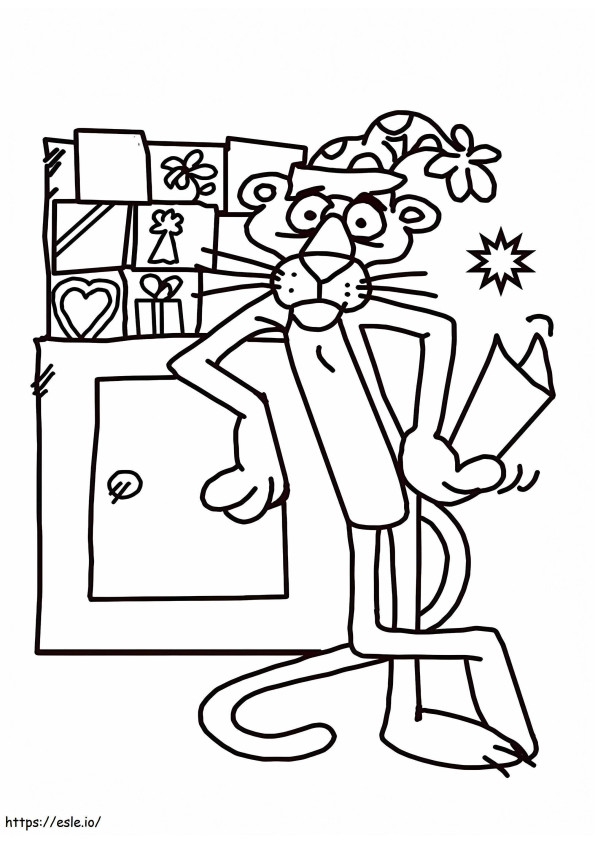 Pink Panther In Kitchen coloring page