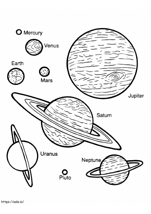 Los planetas para colorear