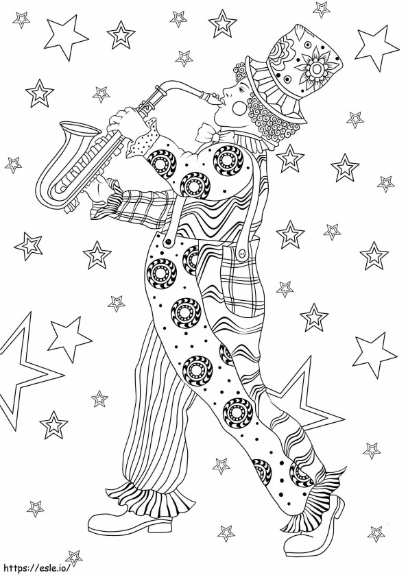 Clown From Mardi Gras Carnival coloring page